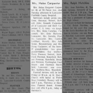 Obituary for Helen Margaret Carpenter